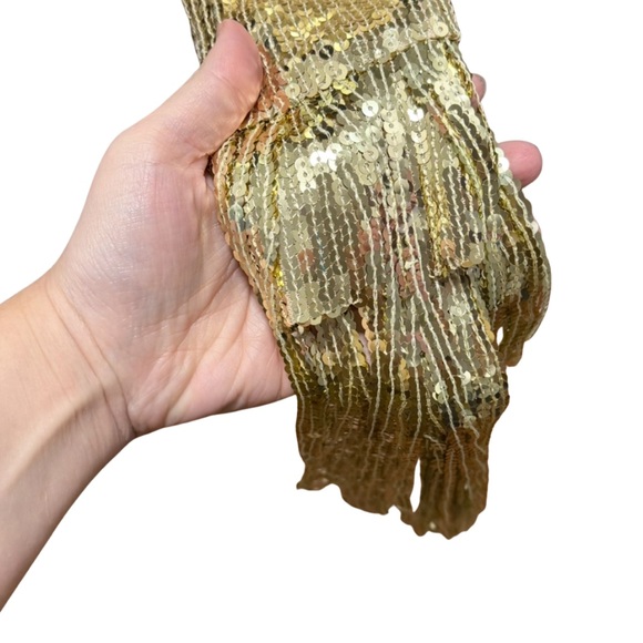 Velvet Gold Sequin Fringe Blazer - Picture 3 of 6